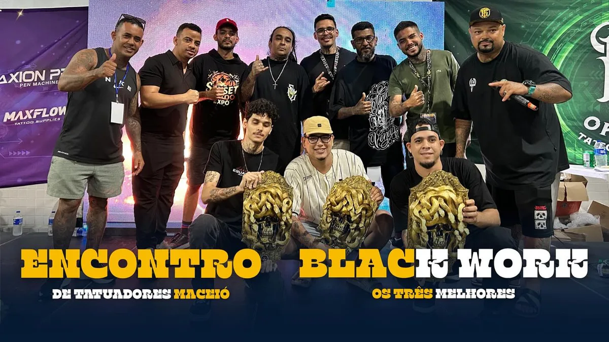 Ramon entre os três melhores de Black Work no Encontro de Tatuadores Maceió